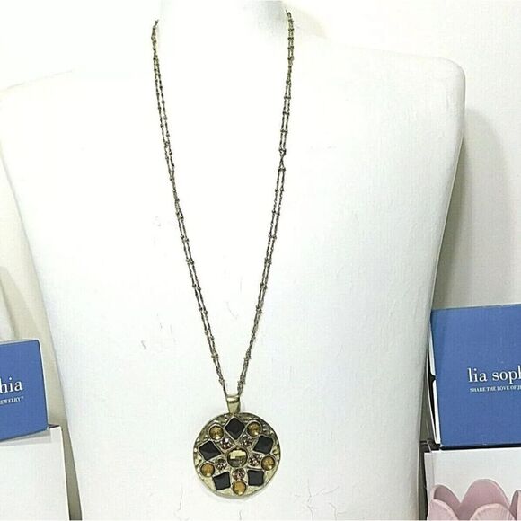 Lia Sophia "SOLSTICE" Pendant Necklace, Sparkling Cut Crystals, NWOT 32-35" - Picture 6 of 9